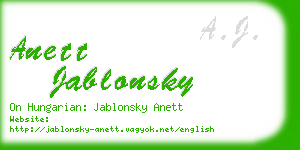 anett jablonsky business card